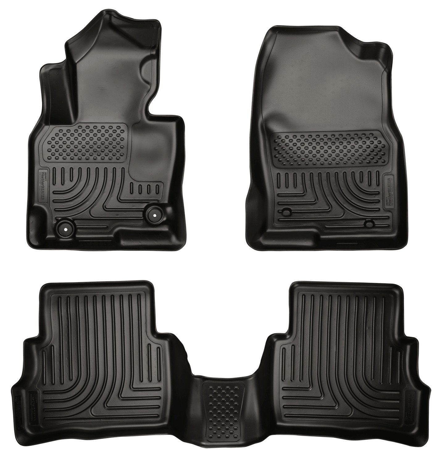 Weatherbeater Husky Liners Floor Mats | Fits 2013-2016 Mazda CX-5 | Front & 2nd Row, 3-pc Black - 99731