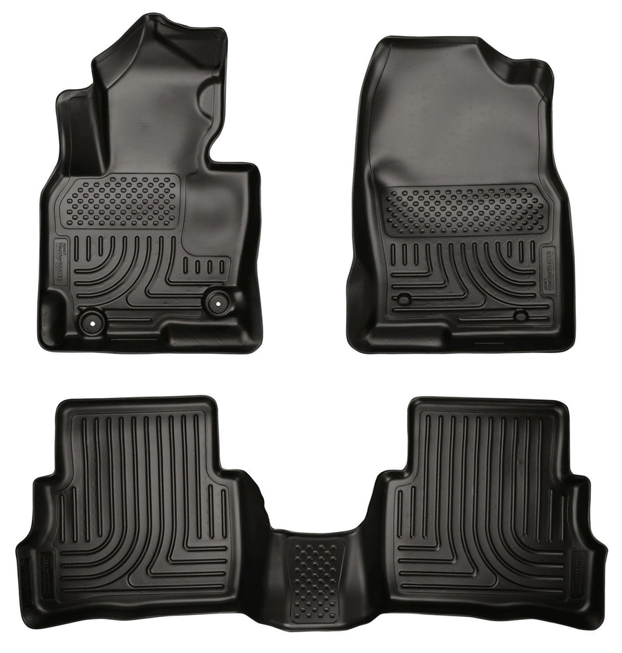 Weatherbeater Husky Liners Floor Mats | Fits 2013-2016 Mazda CX-5 | Front & 2nd Row, 3-pc Black - 99731