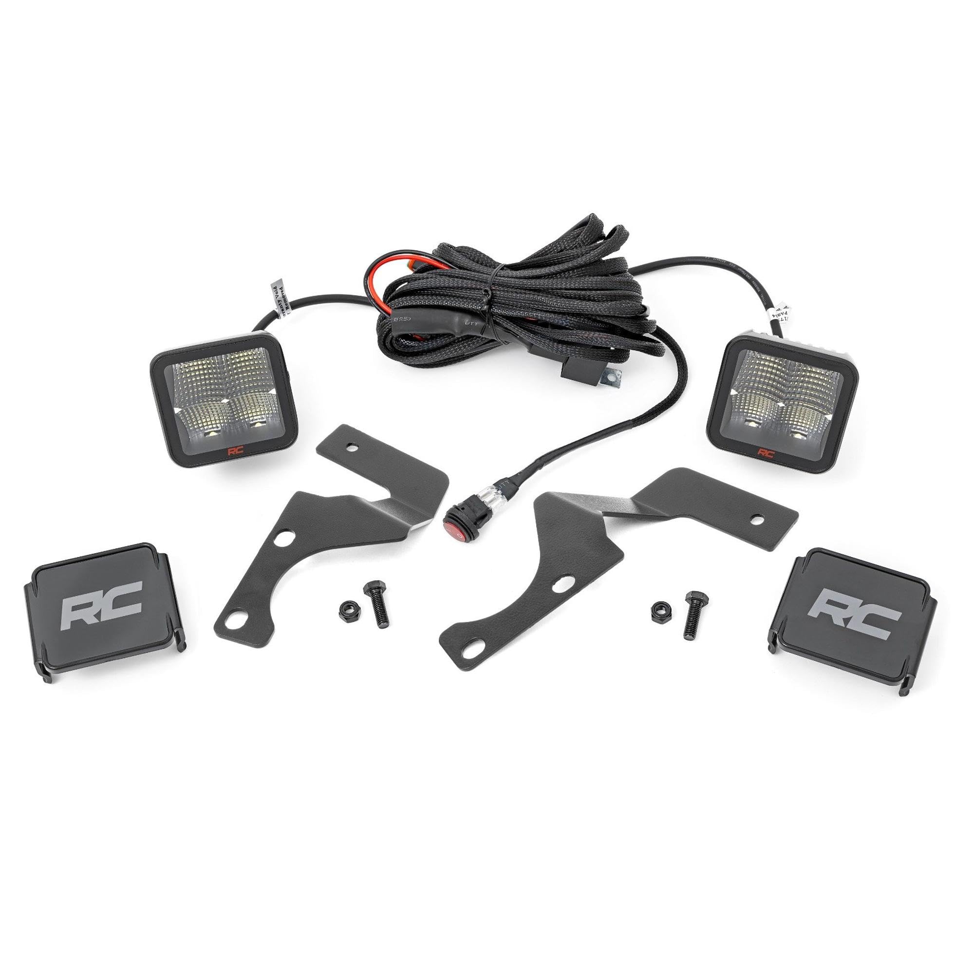 Rough Country Ditch Light Kit LED for Toyota 4Runner (2010-2024) - 80W Dual 2" Spectrum Series Lights, 9600 Lumens, Wide Flood Beam