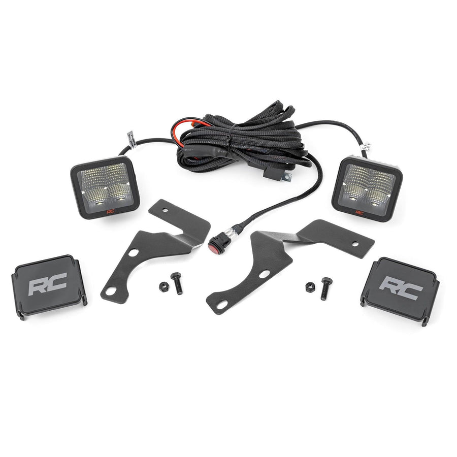 Rough Country Ditch Light Kit LED for Toyota 4Runner (2010-2024) - 80W Dual 2" Spectrum Series Lights, 9600 Lumens, Wide Flood Beam