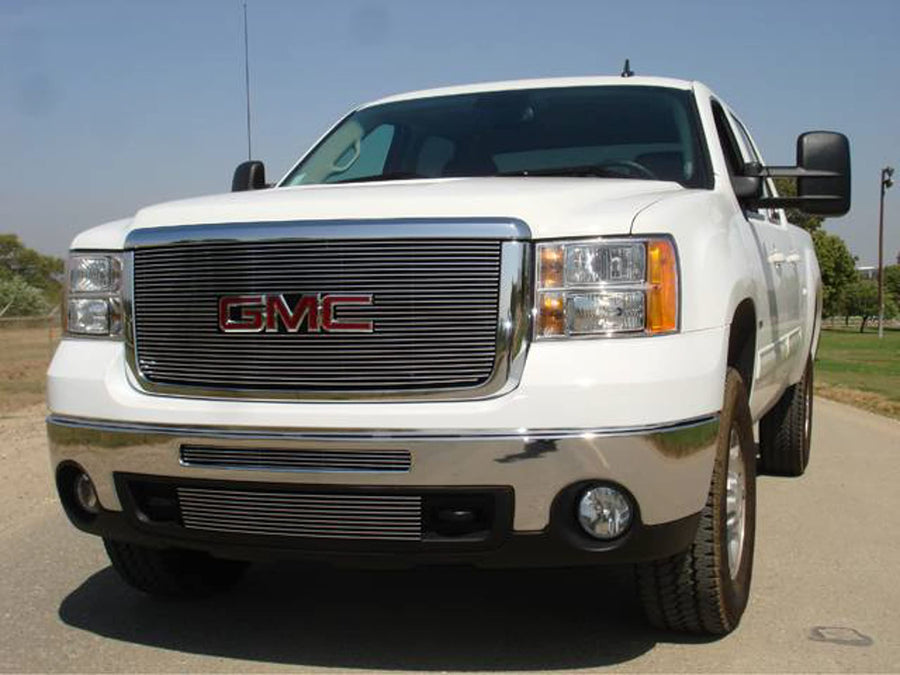 Horizontal T-Rex 21207 Aluminum Polished Finish Billet Grille Overlay for GMC Sierra 2500HD/3500