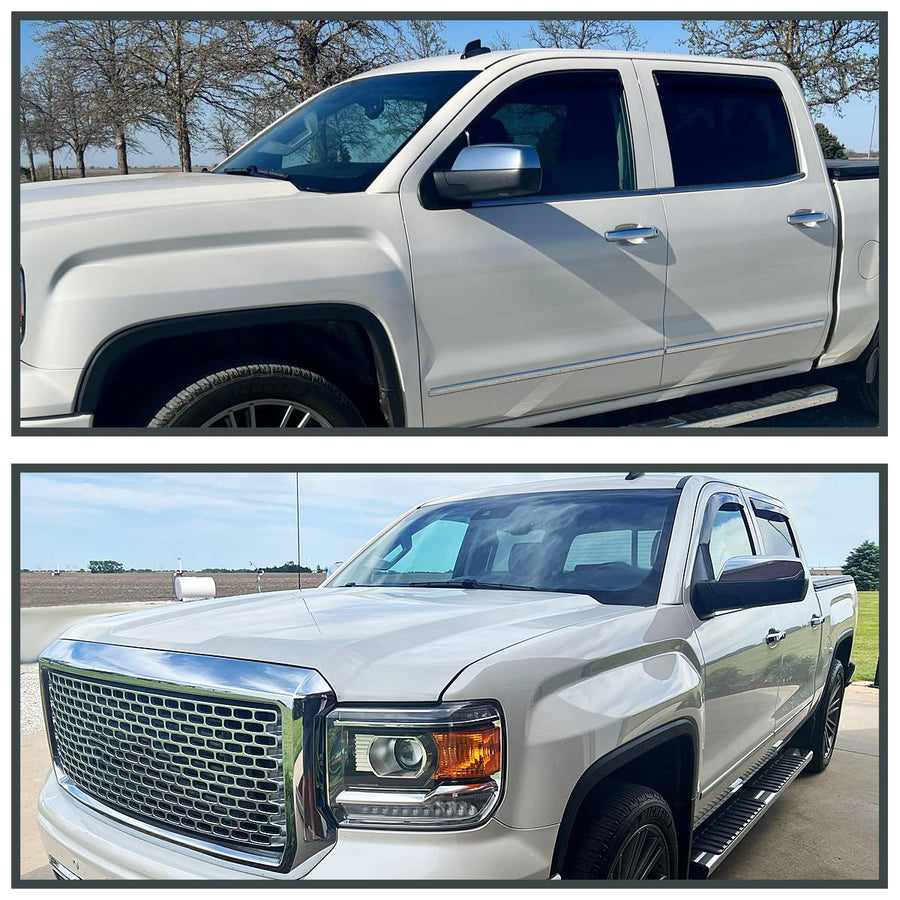Chrome Power Heated Mirror Spec-D Tuning Left Driver Side w/Puddle Light Compatible with 2014-2018 Chevy Silverado, GMC Sierra