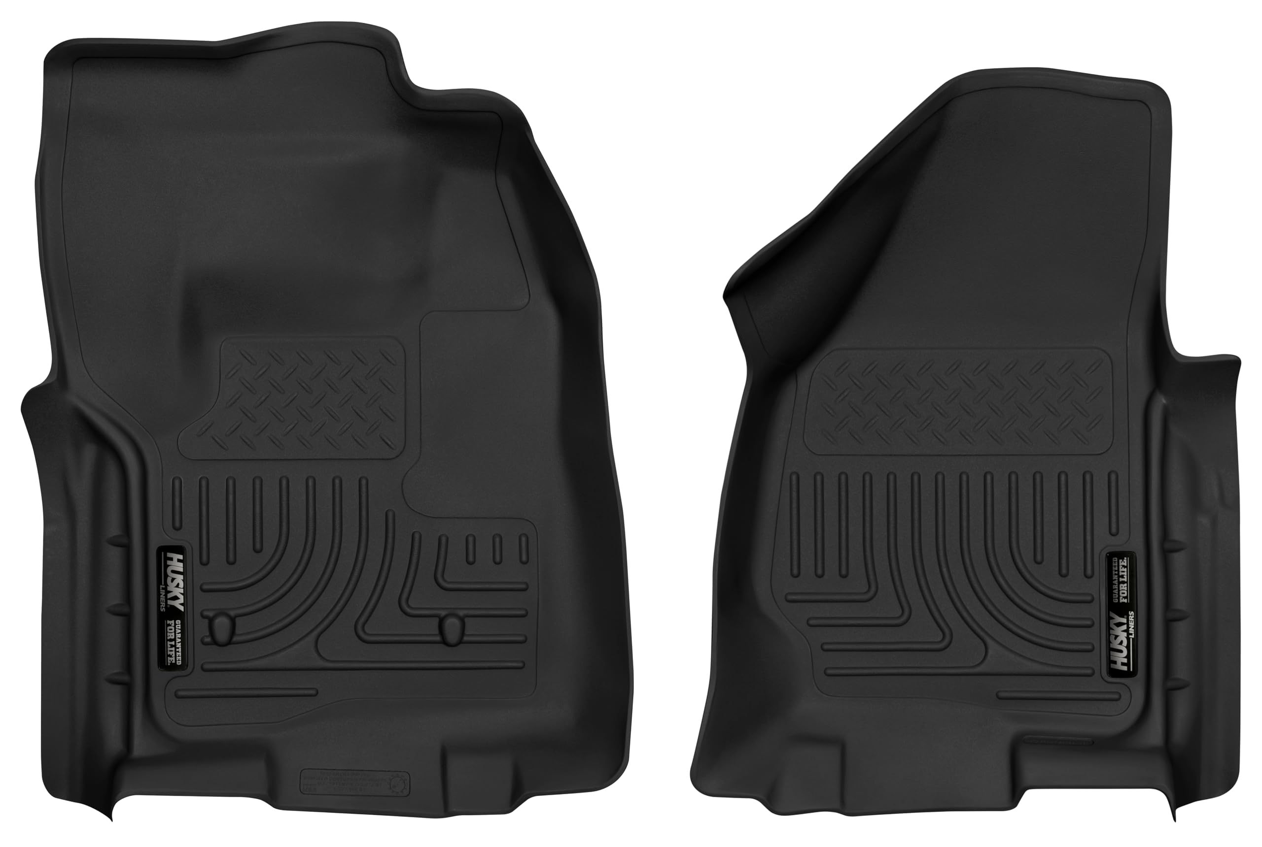 Husky Liners Floor Mats X-act Contour | Fits 2012-2016 Ford F-250/F-350 Standard Cab with Drivers Side Foot Rest & Manual Transfer Case Shifter | Front Row, 2-pc Black - 52761