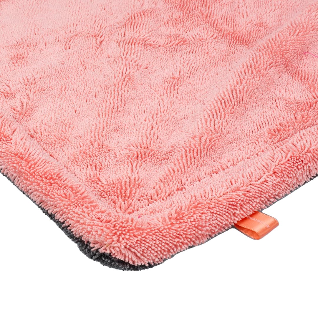 24" x 36" Maxshine Universal Pink Car Drying Towel – 1200 GSM Rinse-Free Double-Sided Microfiber – Plush, Super Absorbent Towel for Car Wash & Detailing