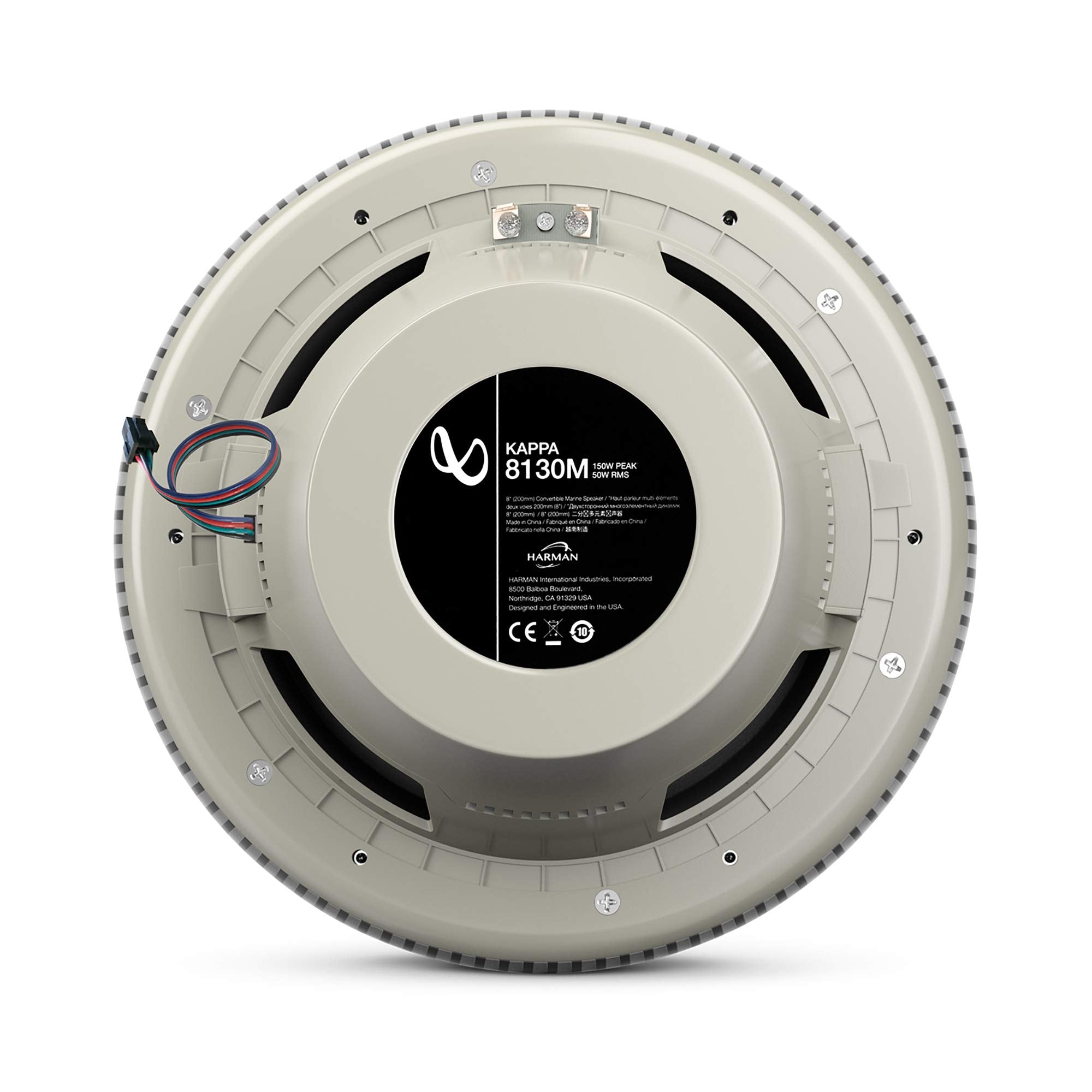 Kappa Marine Infinity KAPPA8130M White 8" Premium 3-Way RGB LED Convertible Speakers