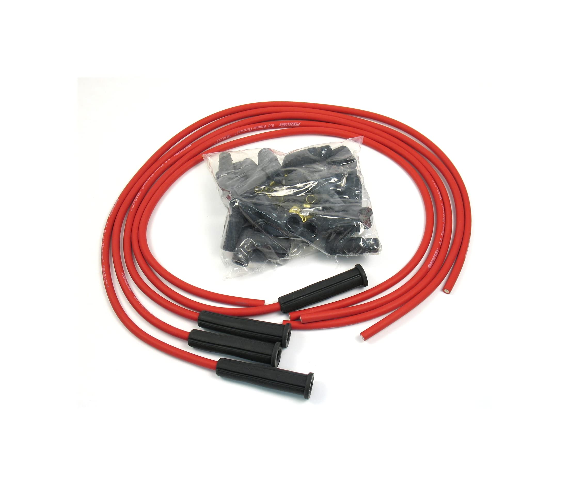 Flame-Thrower Red Pertronix 804480 Universal 180 Degree 8mm 4 Cylinder Spark Plug Wire