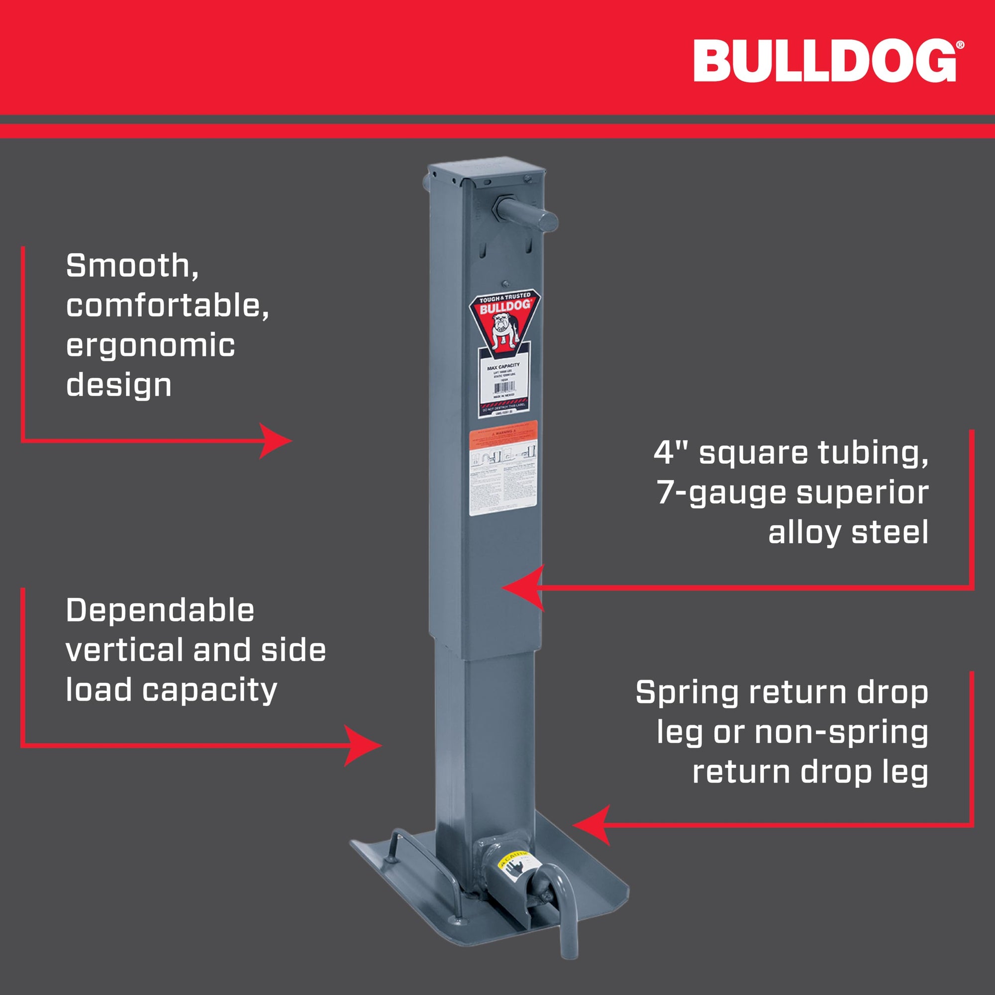 12,000 lbs. Bulldog Cases HD Square Jack