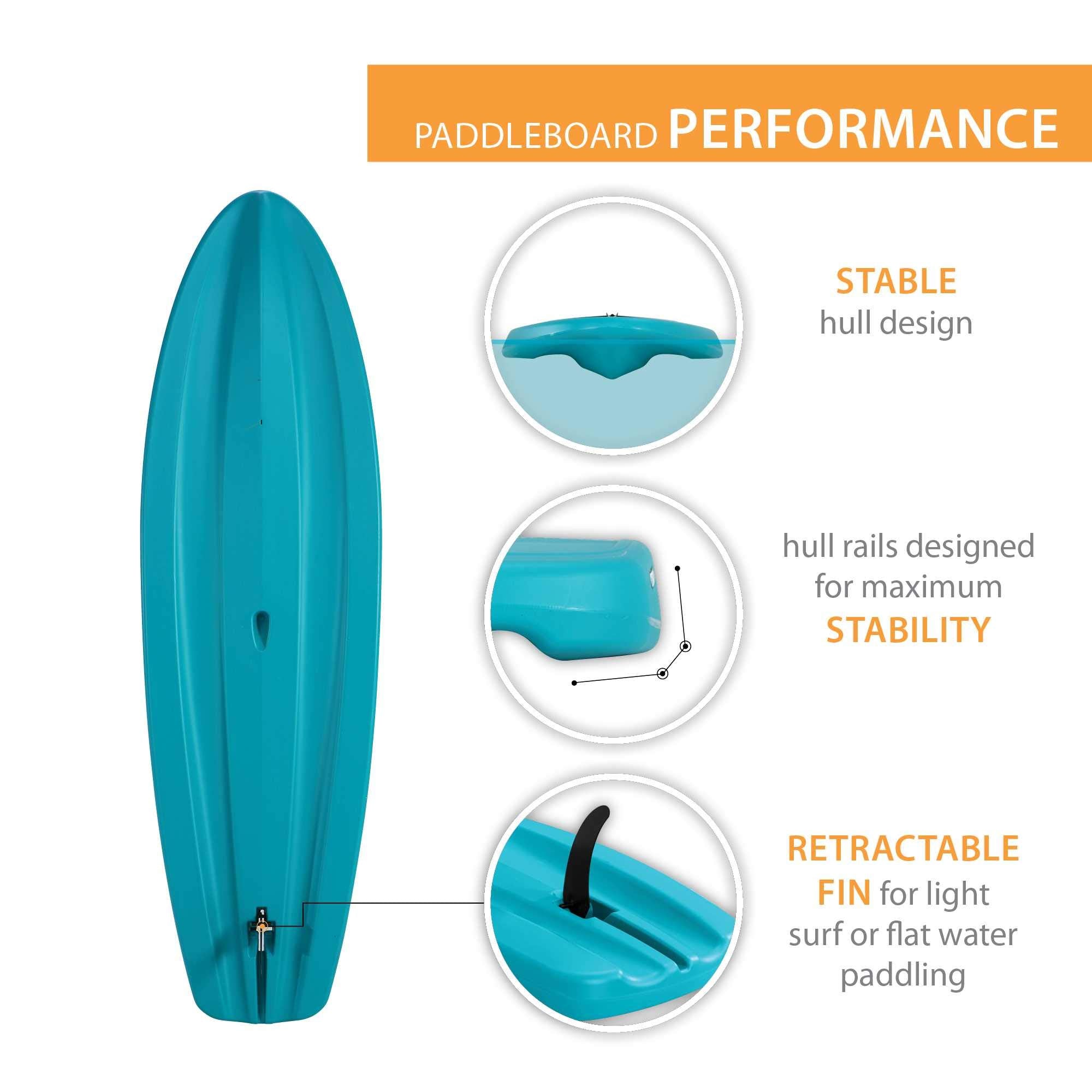 Hardshell Lifetime Horizon 100 Stand-Up Paddleboard (Paddle Included), Teal