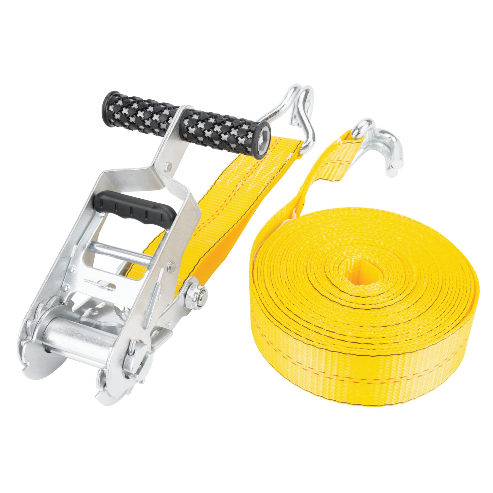 2 in. X 27 Ft. Performance Tool W1827 Tie Down SecureX - Heavy Duty Ratchet Strap with J-Hooks for Safe and Secure Cargo Transport and Storage