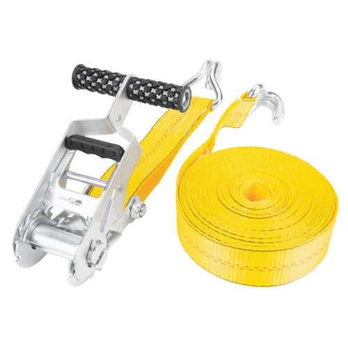 2 in. X 27 Ft. Performance Tool W1827 Tie Down SecureX - Heavy Duty Ratchet Strap with J-Hooks for Safe and Secure Cargo Transport and Storage