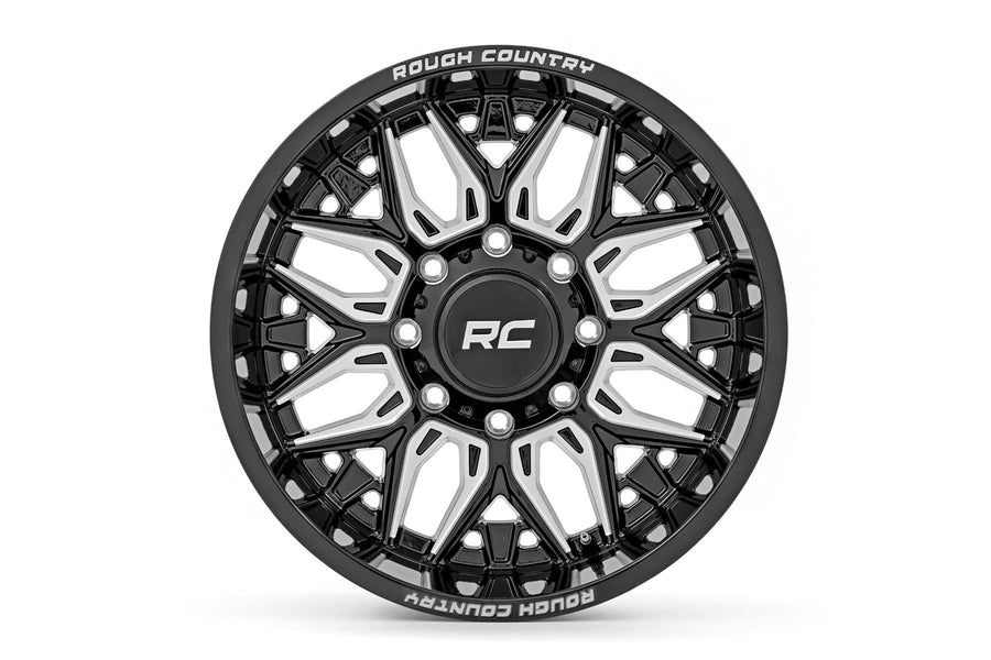 Rough Country One-Piece 86 Series Aluminum Wheel - 20x10, 6x5.5" Bolt Pattern, 19mm Offset, Gloss Black