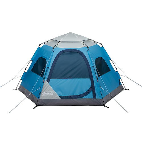 4-Person Coleman Camping Tent, Camp Burst Pop-Up, Quick 45s Setup, with Dark Room Option, Waterproof, 360° Views, Resist Winds up to 35 mph