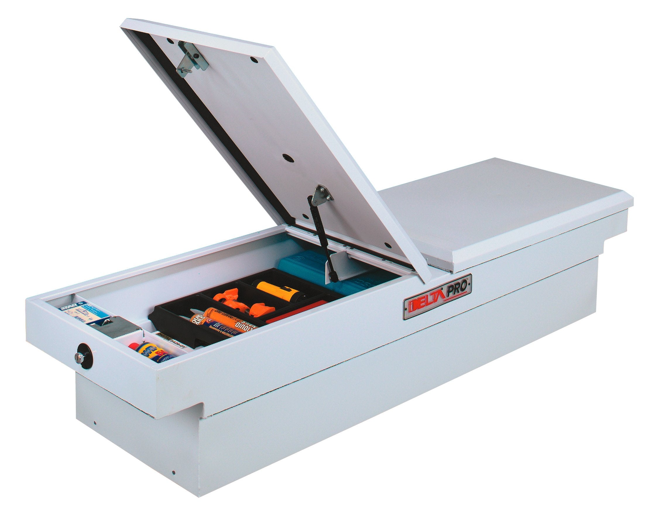 Delta Pro PSC1461000 Full Size White Steel Gull Wing Dual Lid Deep Crossover Truck Box