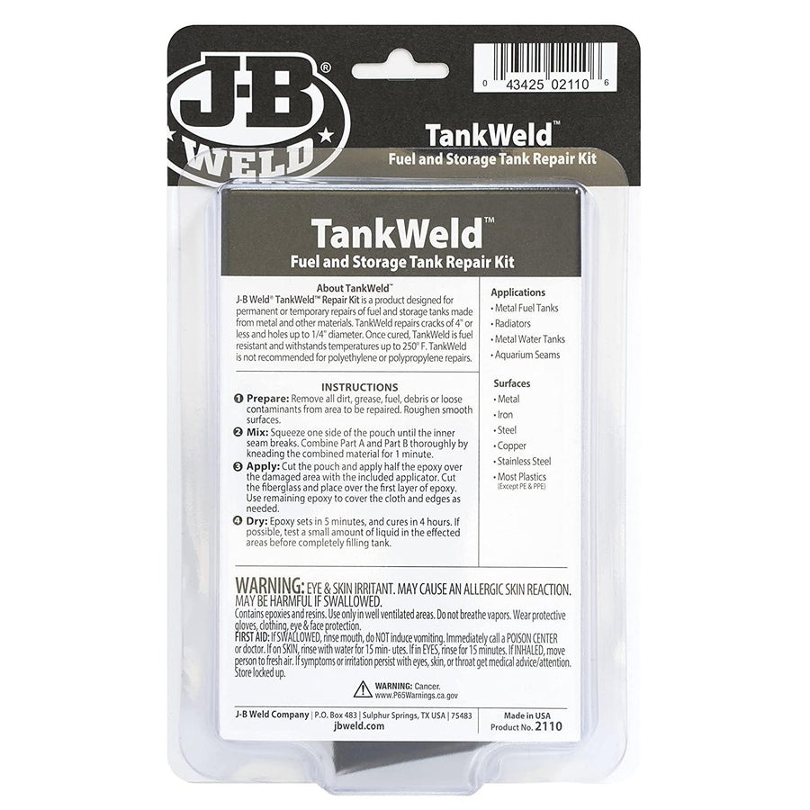 Metal J-B Weld 2110 Fuel Tank Repair Kit, Gray