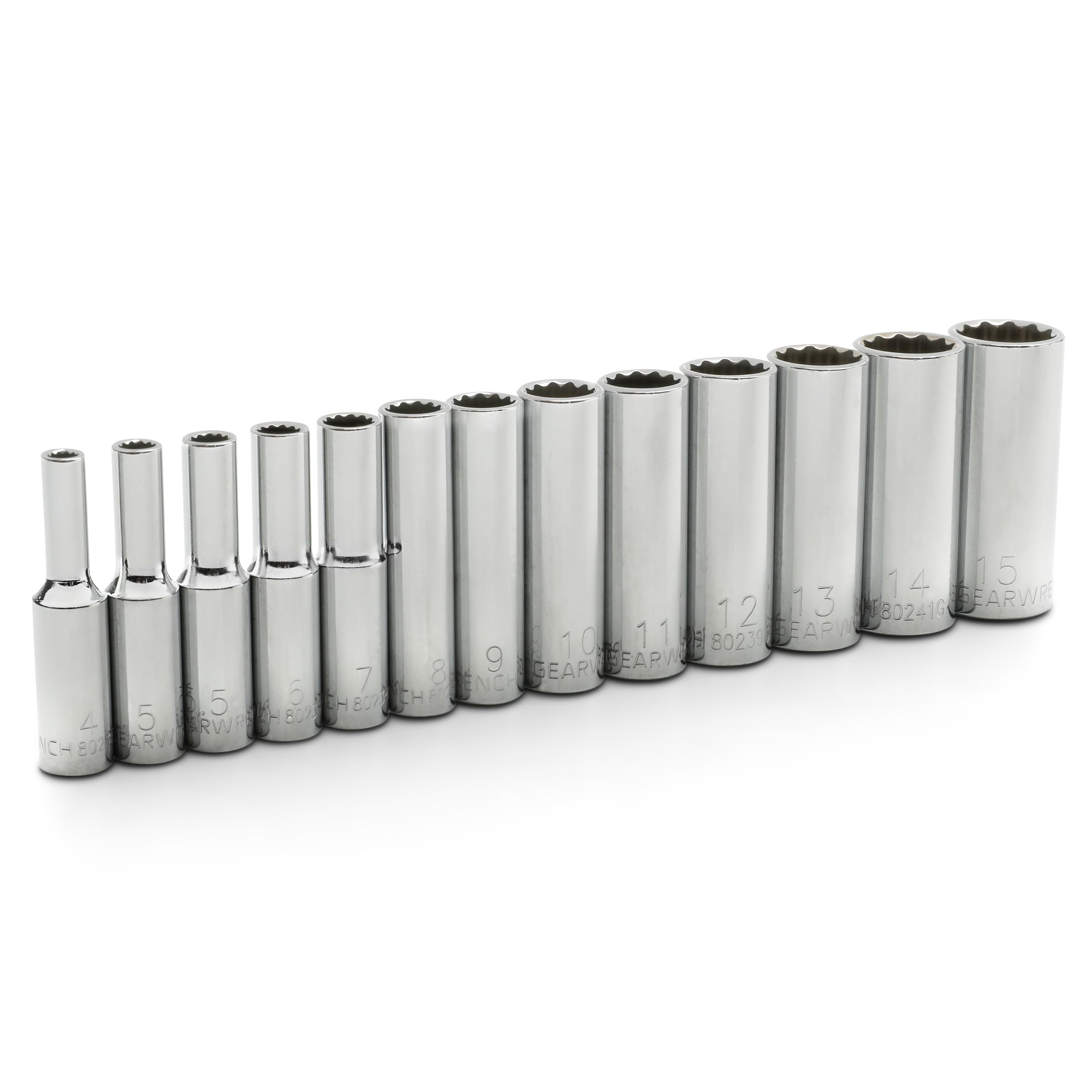 13 Pc. GEARWRENCH 1/4" Drive 12 Pt. Deep Socket Set, Metric - 80308