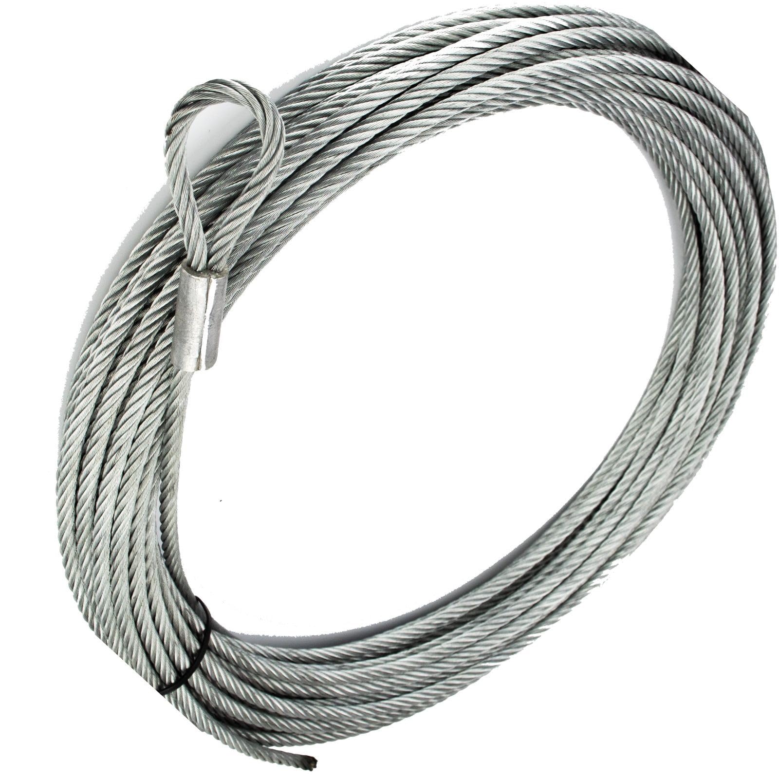 Mile Marker Single 3/8” x 100’ Replacement Steel Cable with Removable Hook for Trucks - 19-50020C for Winches 9,500 to 12,000 lbs. - Engineered for Durability & Convenience