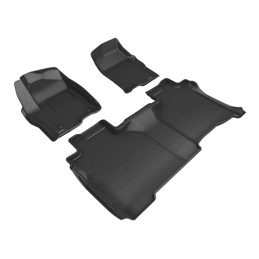Kagu Floor Mat (Black) 3D MAXpider Custom Fit Compatible with Chevrolet Silverado Double CAB Bucket Seats 2025-2026 - Full Set