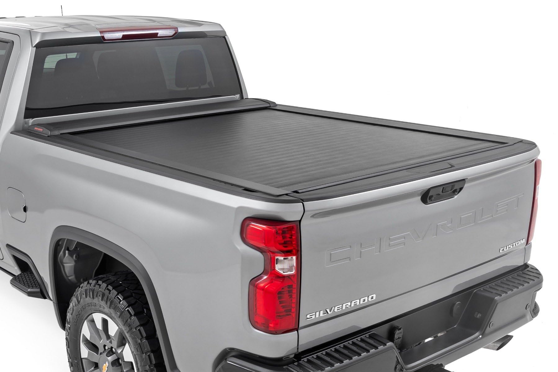 Rough Country Tonneau Retractable Truck Bed Cover for Chevy Silverado & GMC Sierra 2500HD/3500HD (2020-2025) - Fits 6'9 Bed, Weather-Resistant, Sleek Sliding Design