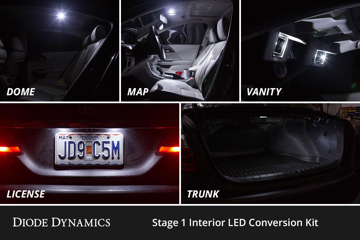 LED interior bulb pack Diode Dynamics compatible with Toyota Camry 2007-2011, Stage 1