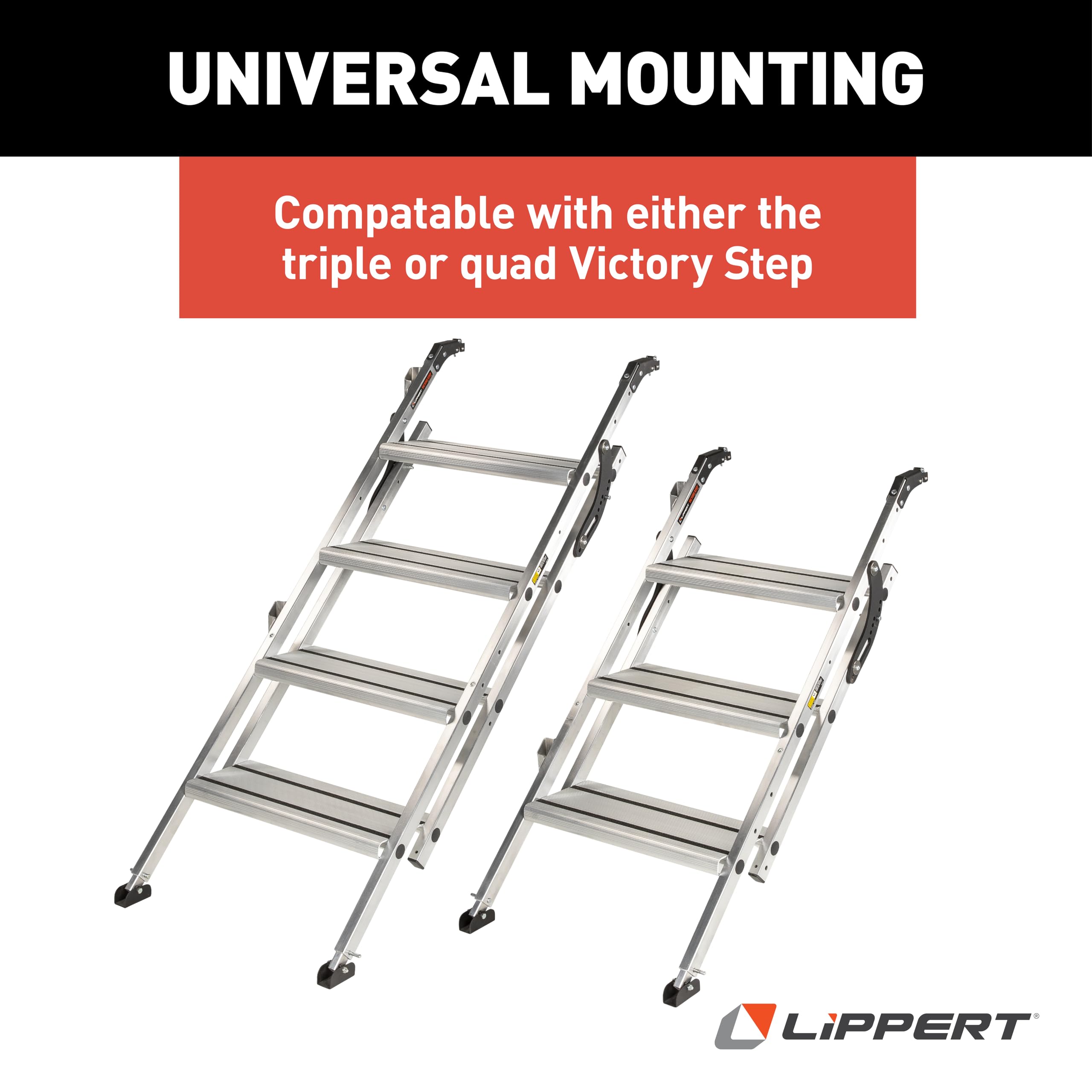 Garage Storage Brackets Lippert Victory Step for Toy Haulers, Low Profile, Simple Design, Easy Installation - 2023024503