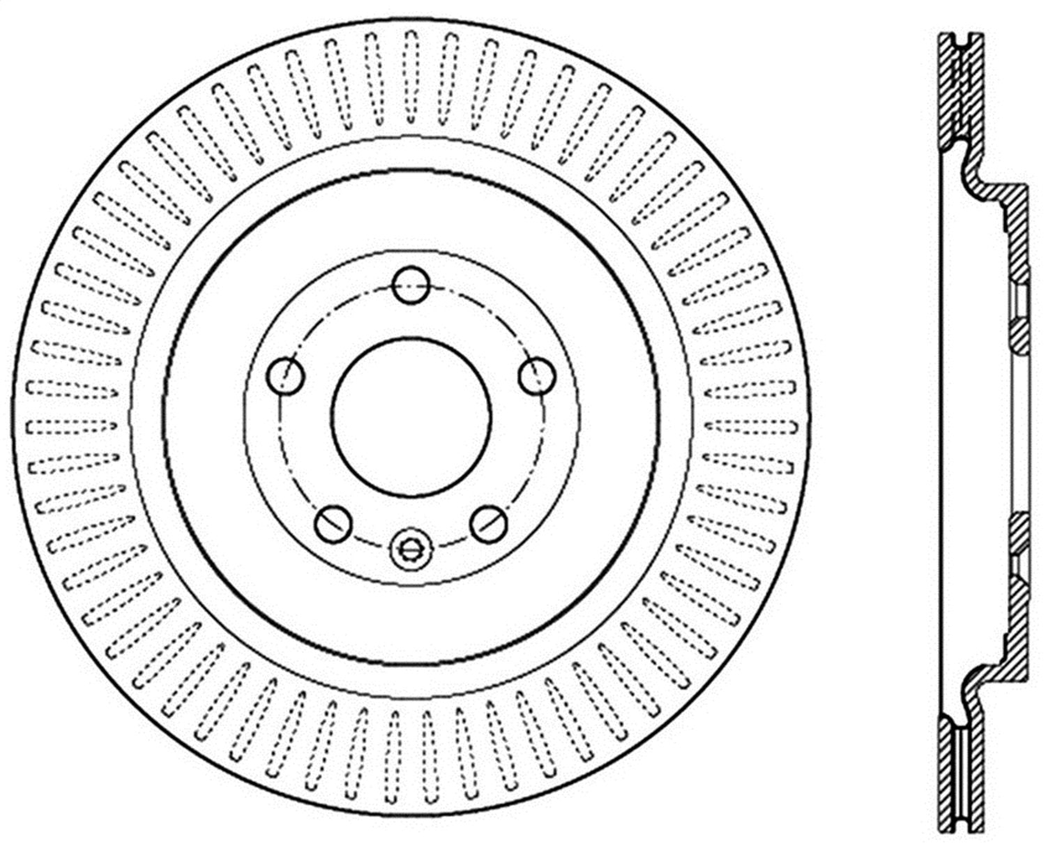 Rear Left StopTech 128.65137L Sport Cross Drilled Brake Rotor