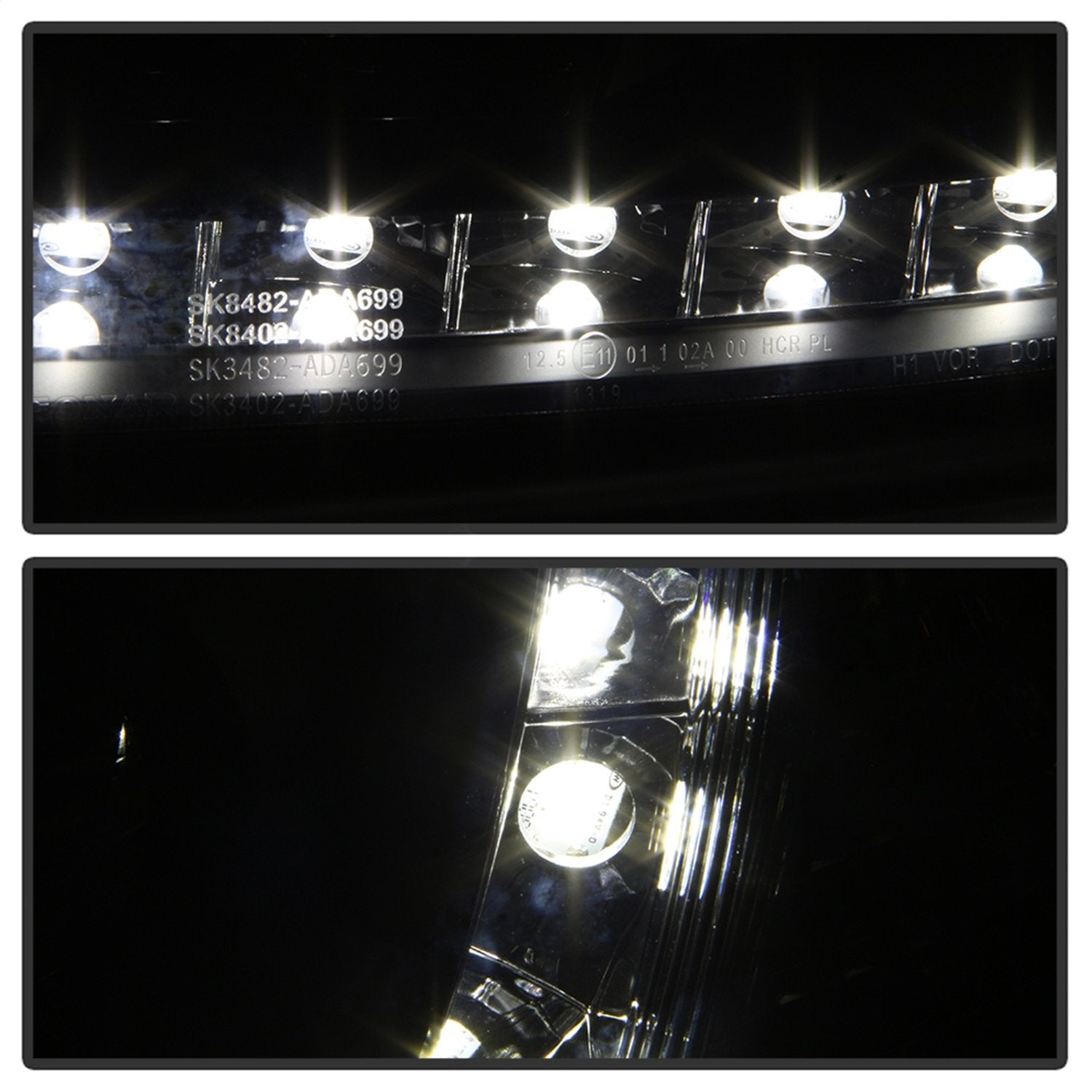Audi A6 Black DRL LED Projector Headlight Spyder Auto PRO-YD-ADA601-DRL-BK