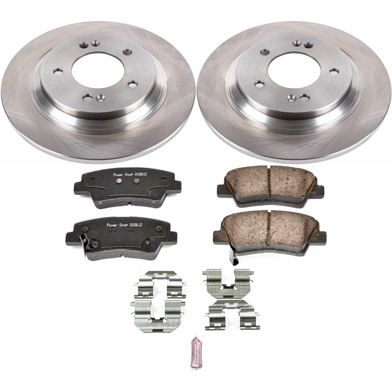 Power Stop KOE7524 Rear Replacement Brake Kit-OE Brake Rotors & Ceramic Brake Pads For Hyundai Elantra, Hyundai Ioniq, Hyundai Sonata, Kia Niro, Kia Optima, Kia Soul EV [Model Specific]