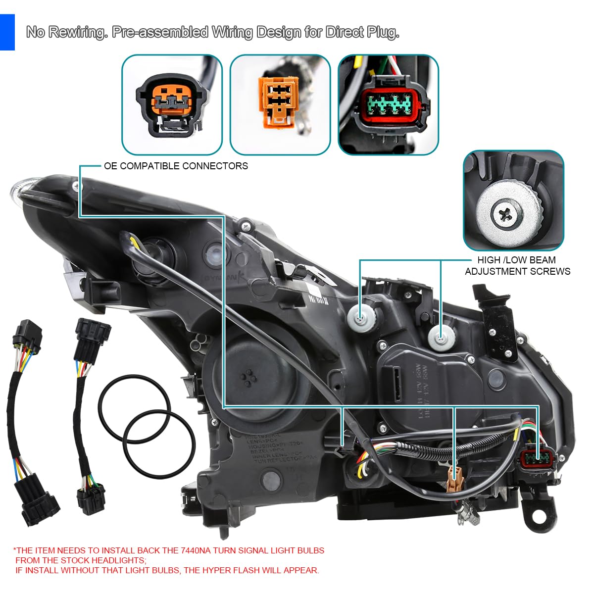 Chrome Projector Headlights SPEC-D TUNING w/LED Sequential Turn Signal and Startup Animation Compatible with 2008-2015 Infiniti G37, Q60 2DR Coupe, Left + Right Pair Headlamp Assembly