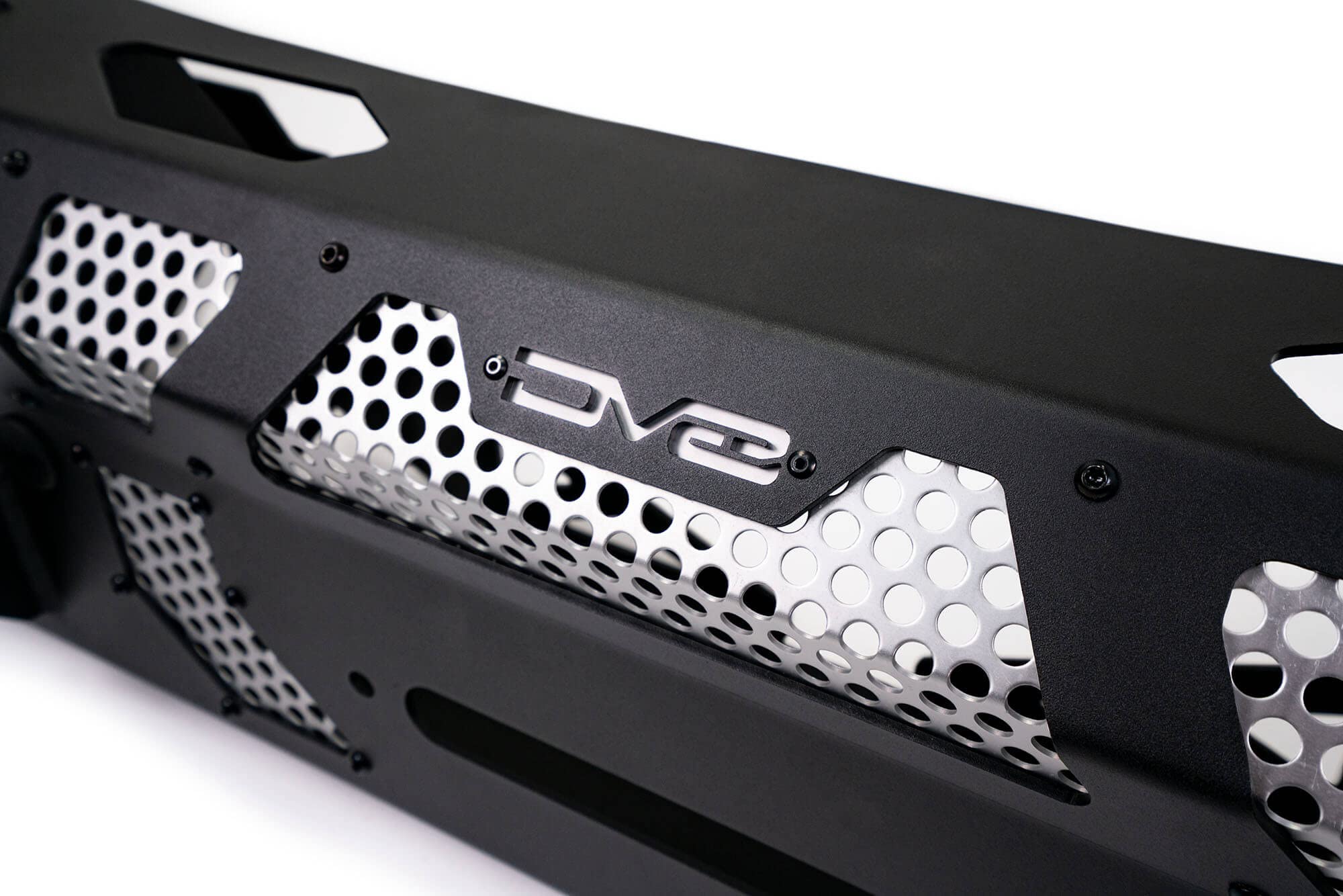 FBFF1-10 | DV8 Offroad | MTO Series Front Bumper for 2021-Current F-150 | 3 Pc Modular Construction | Factory Sensor Compliant | Integrated Winch Mount | Strategic Airflow Cutouts | LED Light Mounts