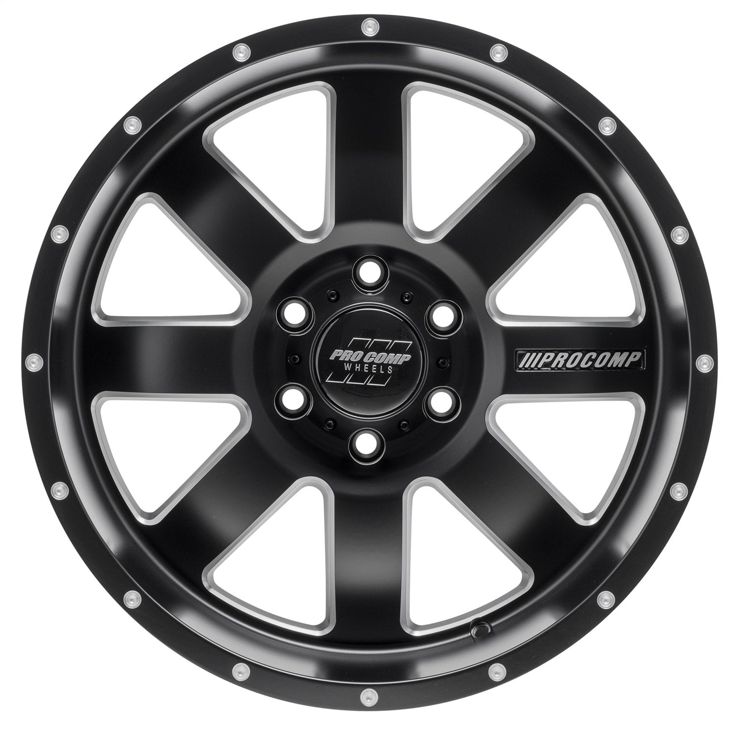 Trilogy Pro Comp Wheels Black Wheel with Painted (20 x 10. inches /6 x 135 mm, -18 inches Offset)