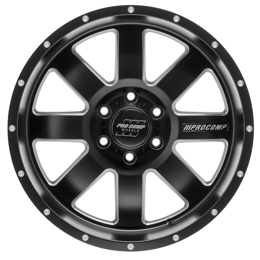 Trilogy Pro Comp Wheels Black Wheel with Painted (20 x 10. inches /6 x 5 inches, -18 inches Offset)