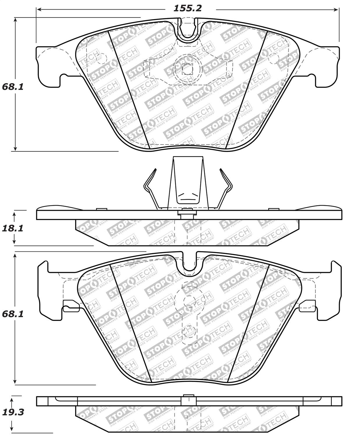 Street Select StopTech Brake Pads with Hardware 305.15050