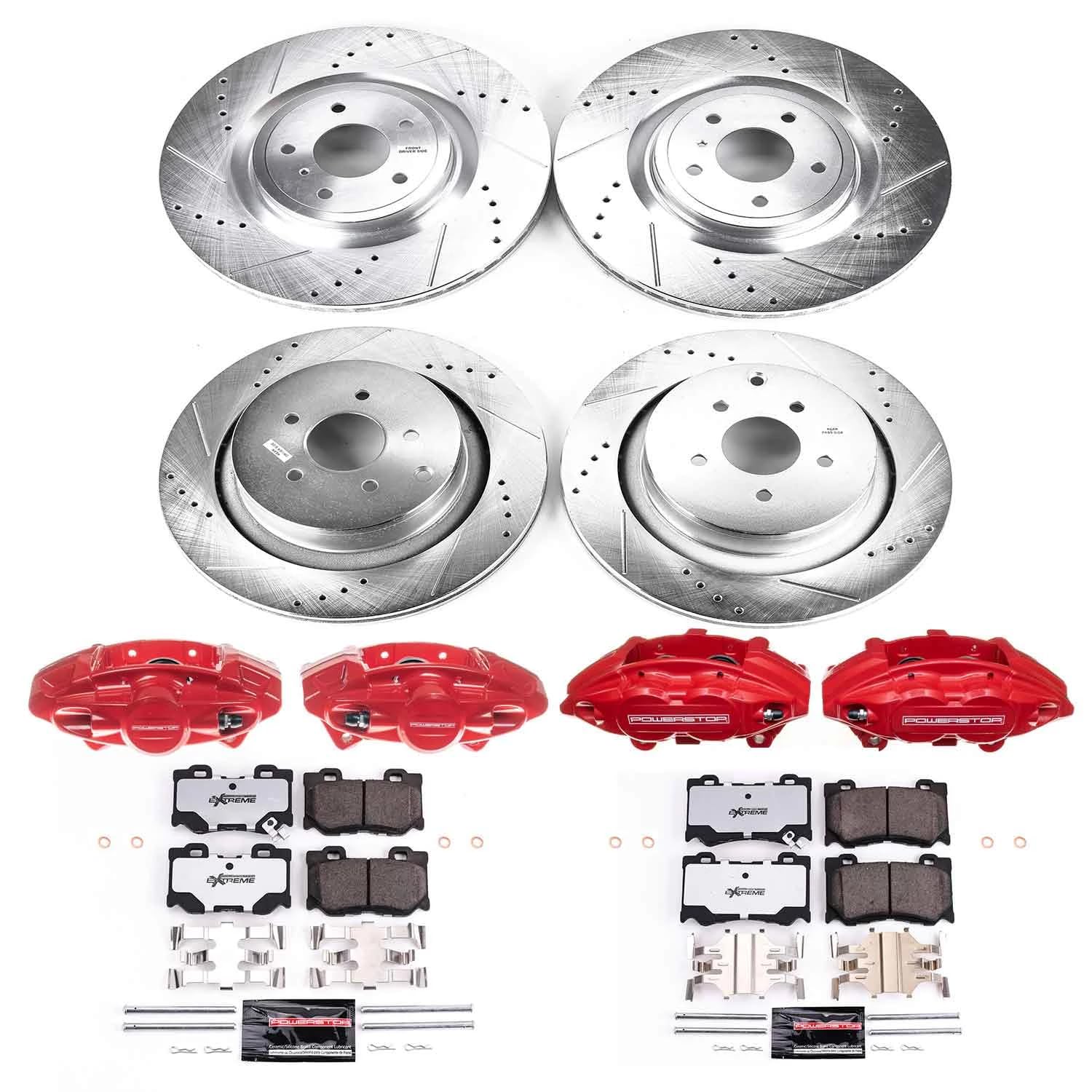 Power Stop Z26 KC5823-26 Front & Rear Street Warrior Brake Kit For FX50, M, M37, M56, Q50, Q60, Q70, Q70L, [Model Specific]