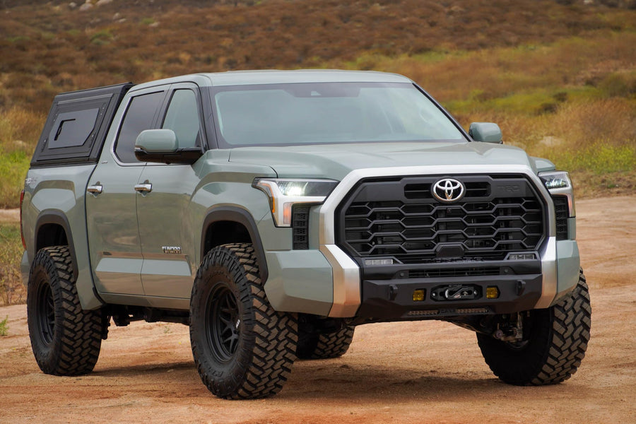 Front Bumper Centric Series for the 2022-2025 Toyota Tundra All Trim Levels | Center Mount Factory Style Bumper | Compatible with Factory Air Dam, Adaptive Cruise, & Parking Sensors | DV8 Offroad
