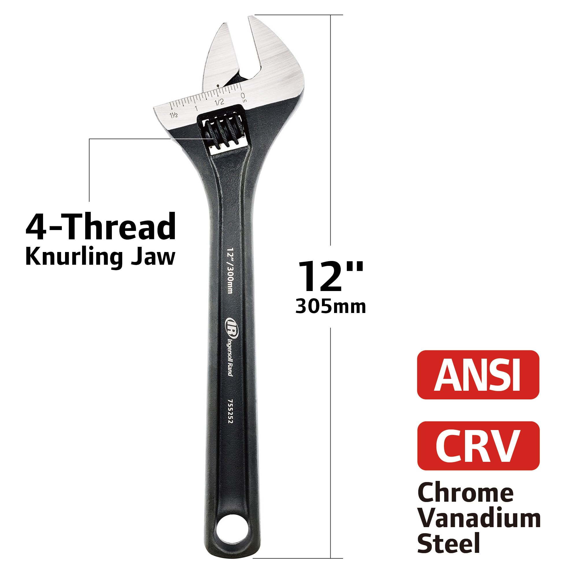 12 Inch Ingersoll Rand Adjustable Wrench - 755252