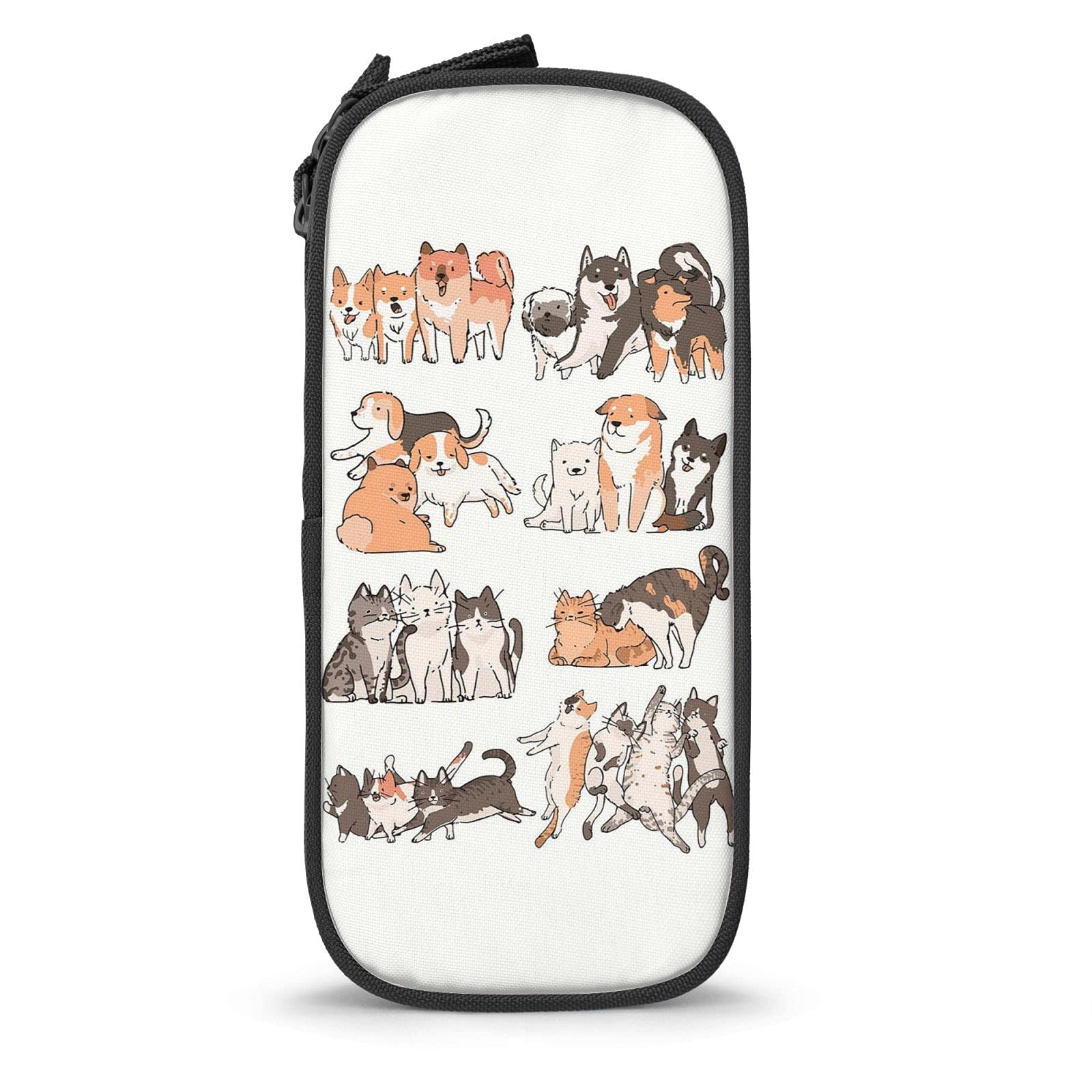 Pencil Case Cartoon Animal Pattern, Pencil Case, Stationery, Simple, Unisex, Functional, For Students, For Working People, Multifunctional, Stationery Bag, Pen Holder, High Quality, Brush Holder