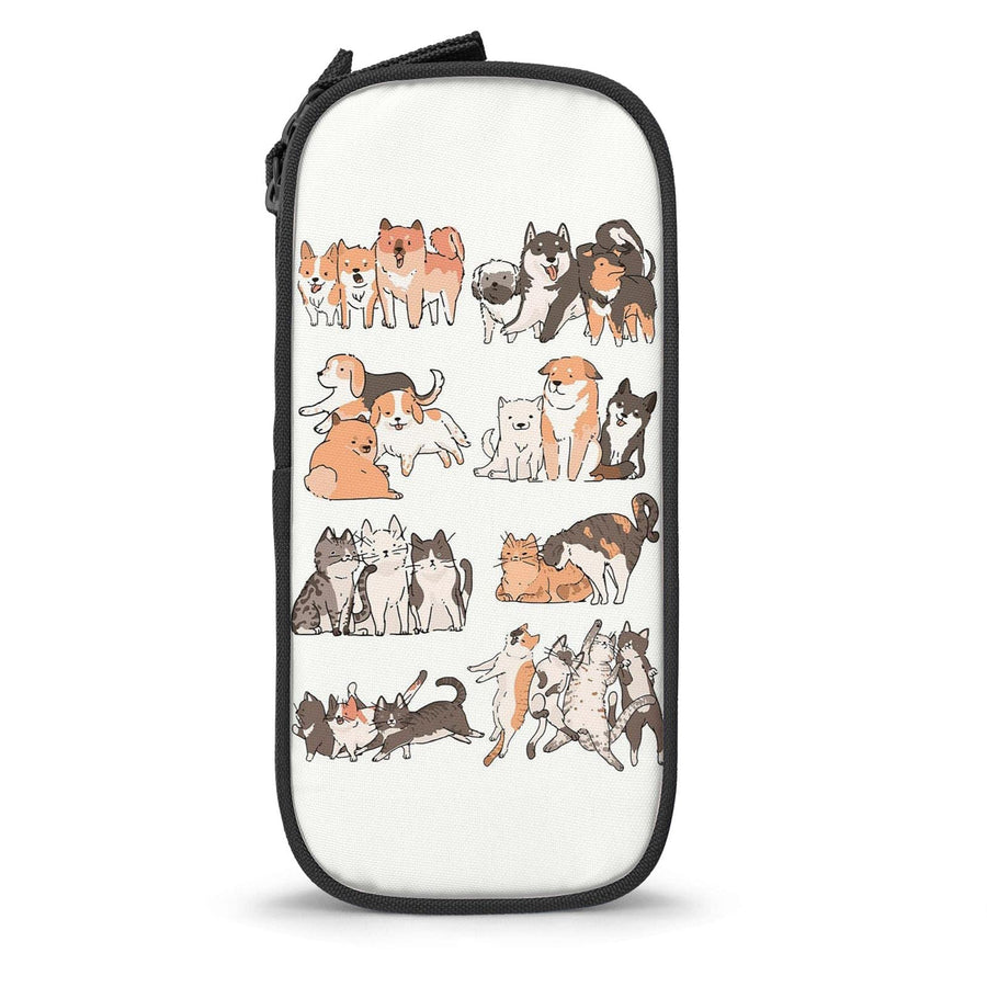 Pencil Case Cartoon Animal Pattern, Pencil Case, Stationery, Simple, Unisex, Functional, For Students, For Working People, Multifunctional, Stationery Bag, Pen Holder, High Quality, Brush Holder