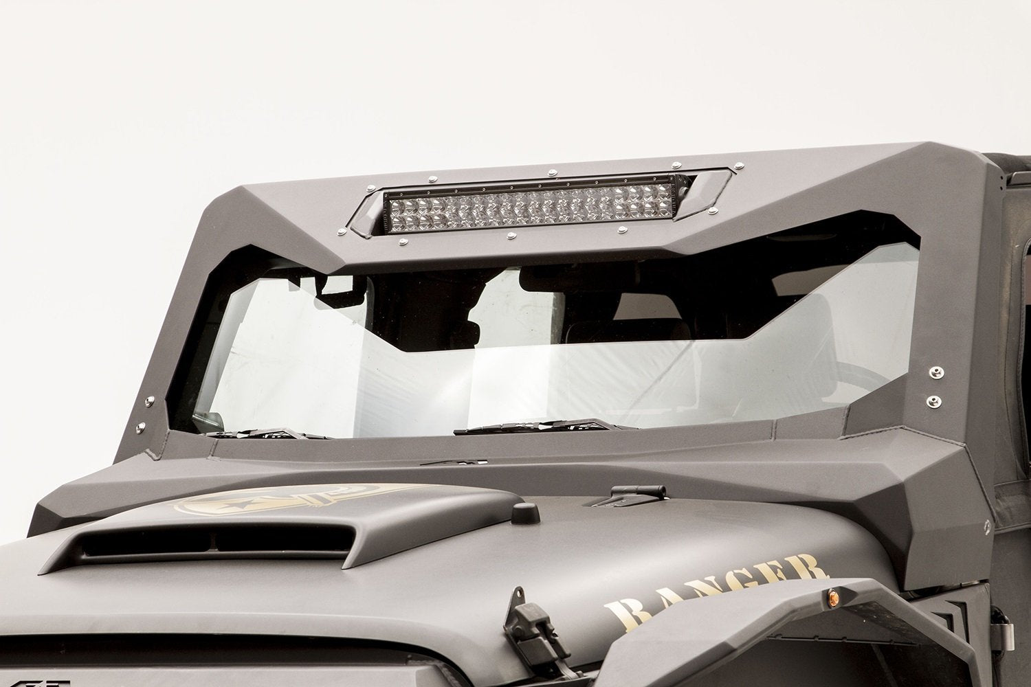 Light Bar Fab Fours Insert Mount JK3022-B; Bare Steel; Front Vi-Cowl 20 In.