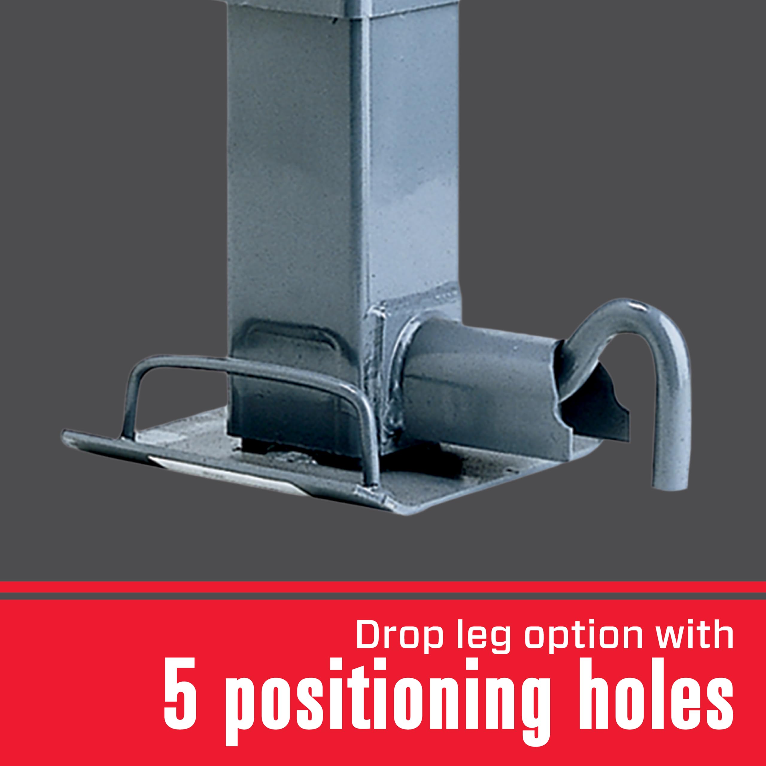 182304 Bulldog HD Square Trailer Jack, 12,000 lbs. Support Capacity, Topwind, 12-1/2 Inch Travel