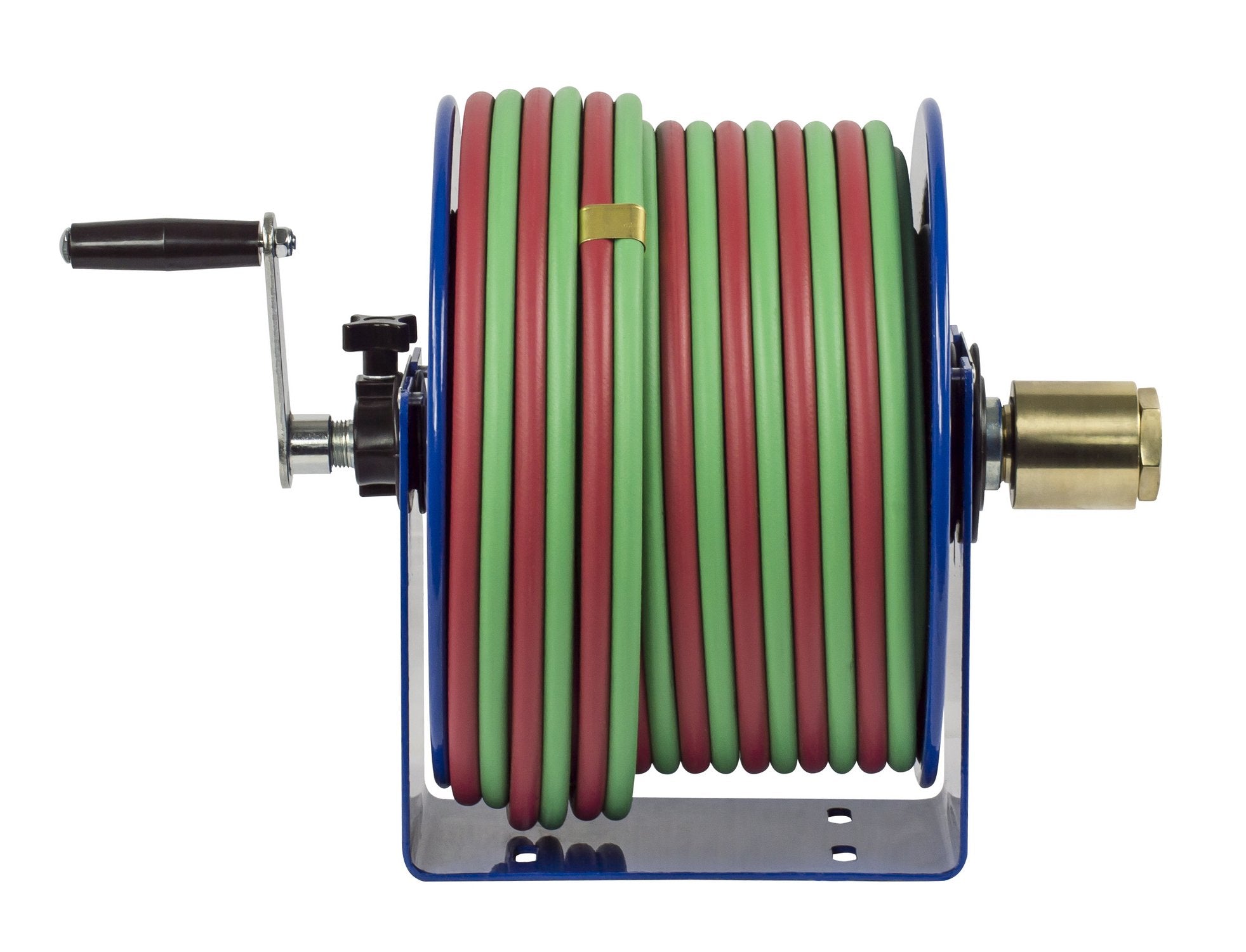 Coxreels Hand Crank Steel Welding Hose Reel 112W-1-100, 100W Series, ¼” x 100’, 200 PSI - Oxy-Acetylene Welding Hose - Easy-to-Use Compact Design - Heavy-Duty Steel Construction, Made in the USA, Blue