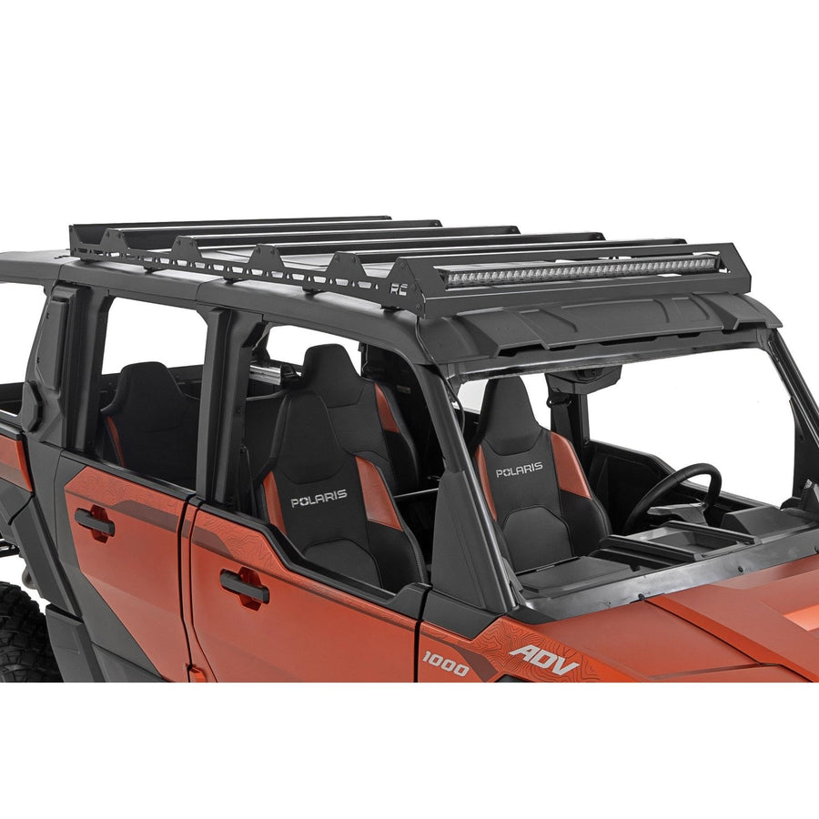 Rough Country Roof Rack with 210W 40" LED Combo Beam for 2024+ Polaris Xpedition ADV 5 - Modular UTV Roof Cargo Rack with Rugged, Trail-Ready Design