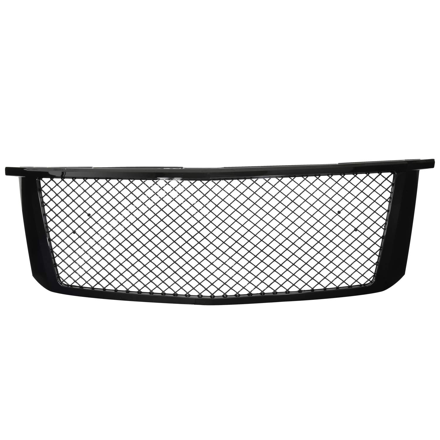 Polished Black Spec-D Tuning Front Hood Mesh Grille Compatible with 2015-2018 Chevy Tahoe, Suburban