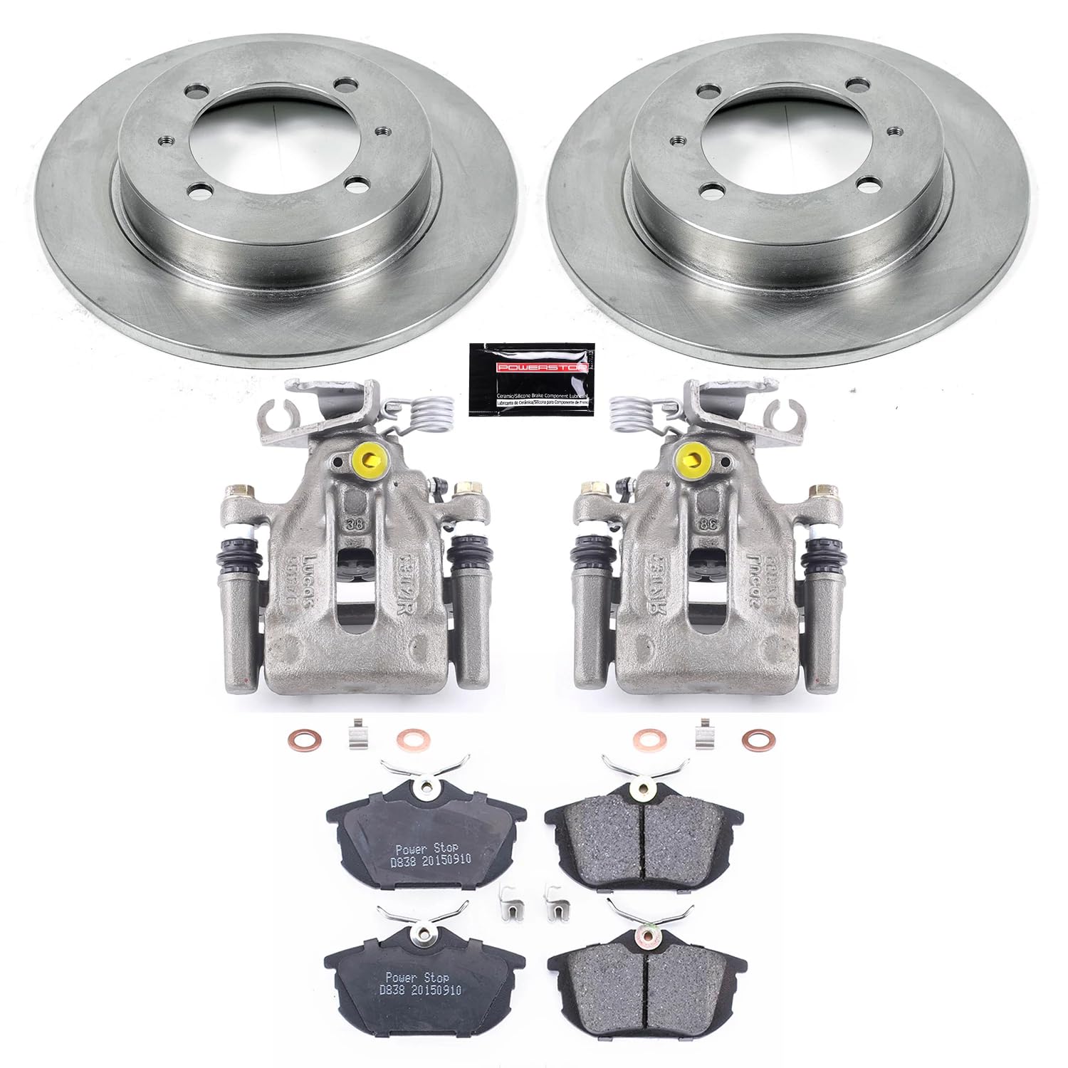 Power Stop KCOE913 Replacement Rear Stock Brake Kit with OE Calipers For Volvo S40 2000-2004, Volvo V40 2000-2004 [Model Specific]
