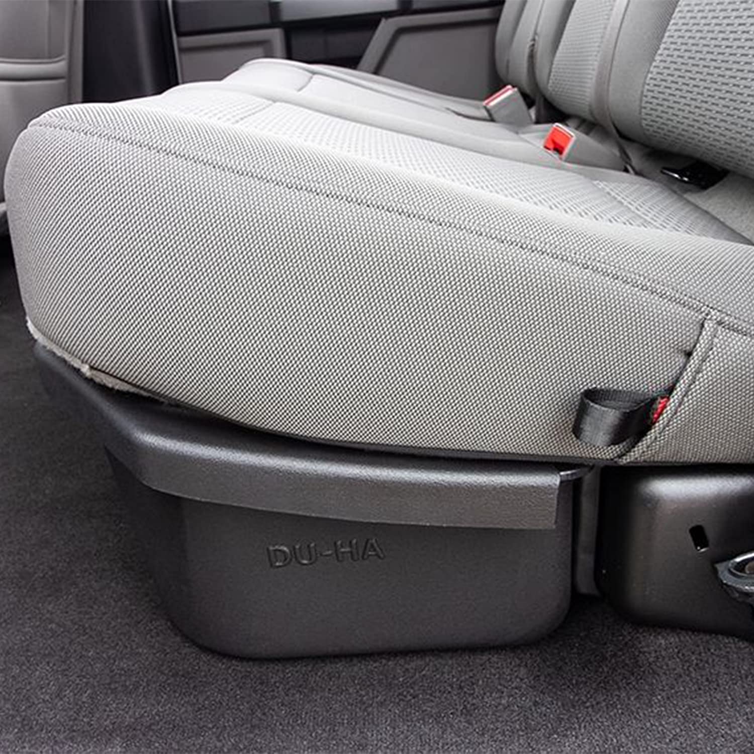 Lockable DU-HA Under Seat Storage fits 2015-2024 Ford F150 Super Crew Cab & 2017-2024 F250 F350 F450 F550 Super Duty Crew Cab | Black Heavy-Duty Back Seat Lockbox, Includes 2 Keys | 20116