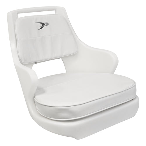8WD015-3-710 Wise Standard Compact Pilot Chair with Cushions and Mounting Plate, White