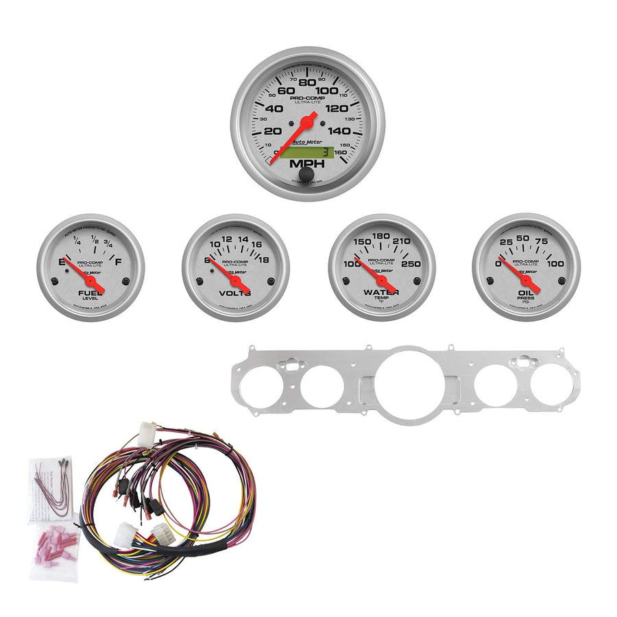 Gauge Kit AutoMeter 7035-UL, 5 Pc, Mustang 65-66, Mph/Fuel/Oilp/Wtmp/Bat, Ul