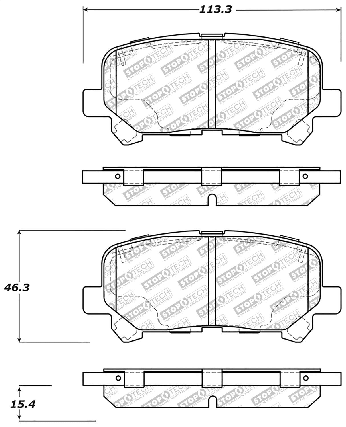 Brake Pads StopTech 305.15850 Street Select with Hardware