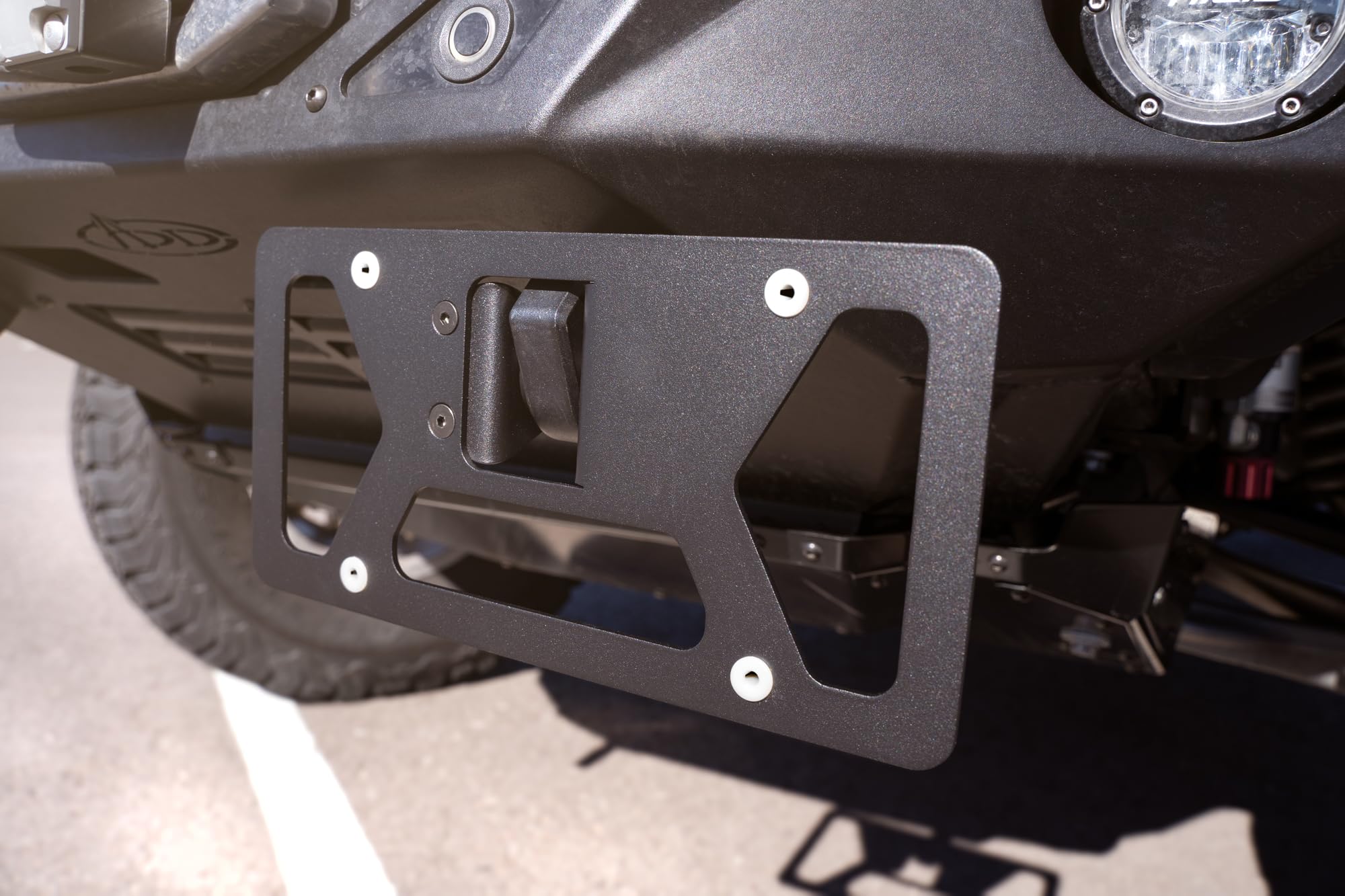 Rago Fabrication Front Bumper Clevis Mounted License Plate Bracket | Designed for Off-Road Aftermarket Bumpers | Adjustable for Universal Clevis Mount Fitment | Made in The USA