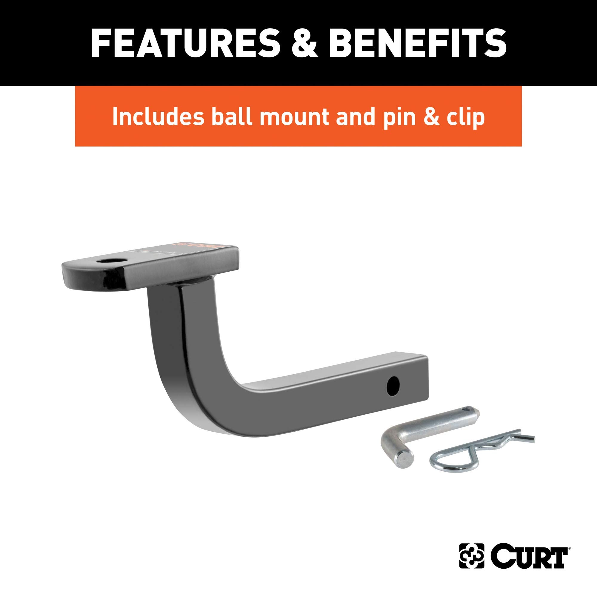 CURT Class 1 Trailer Hitch with Ball Mount, 1-1/4-In Receiver, Fits Nissan Sentra Select