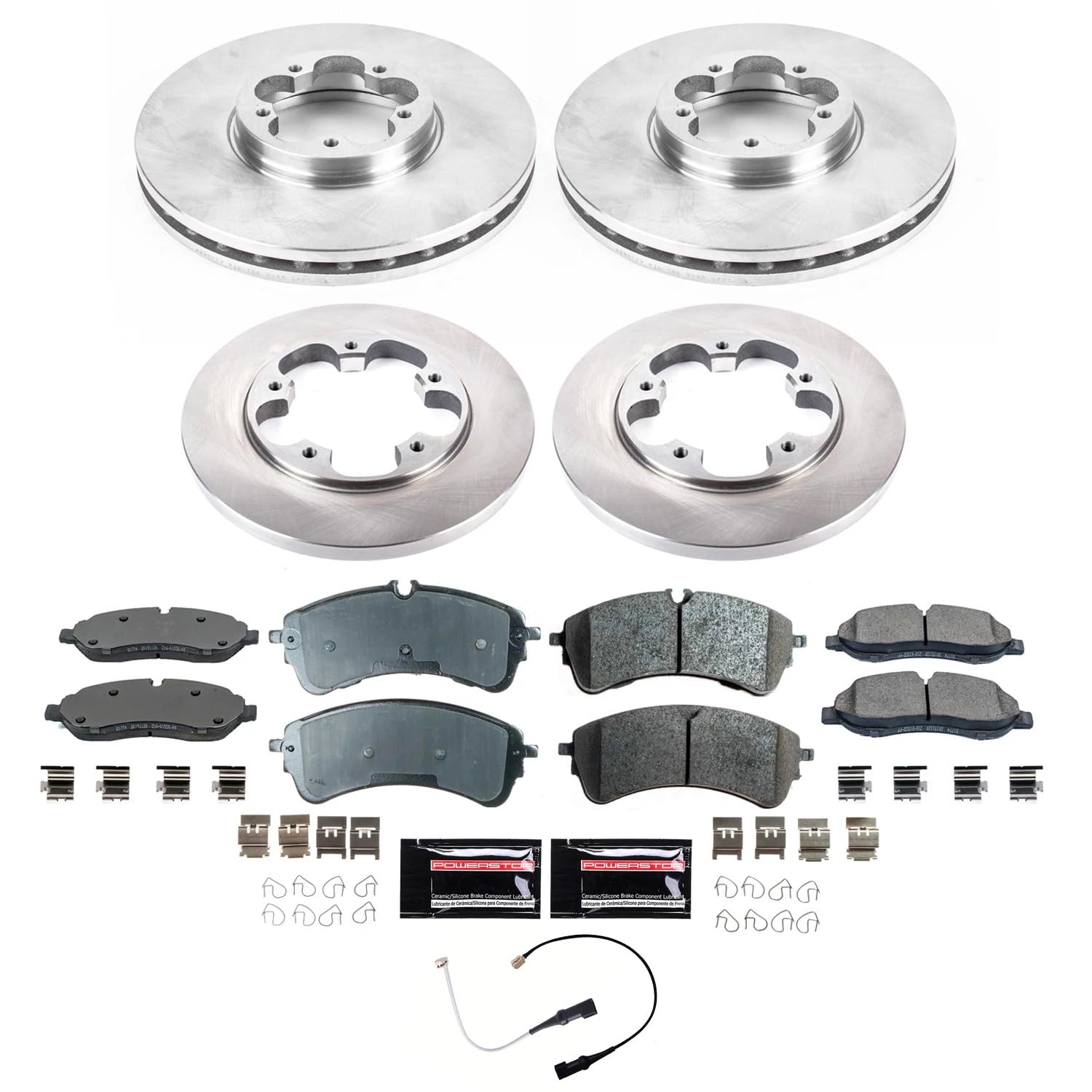 POWERSTOP Brake Kit For Ford Mustang Mach-E Front and Rear Geomet Coated Brake Rotors and Brake Pads 2021-2023 [Vehicle Specific]